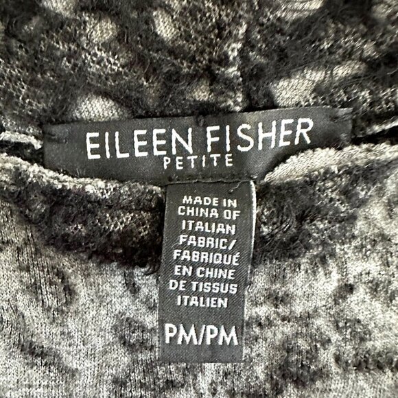 EILEEN FISHER Open Front Cardigan Sweater Wool Black Speckled - Picture 5 of 16